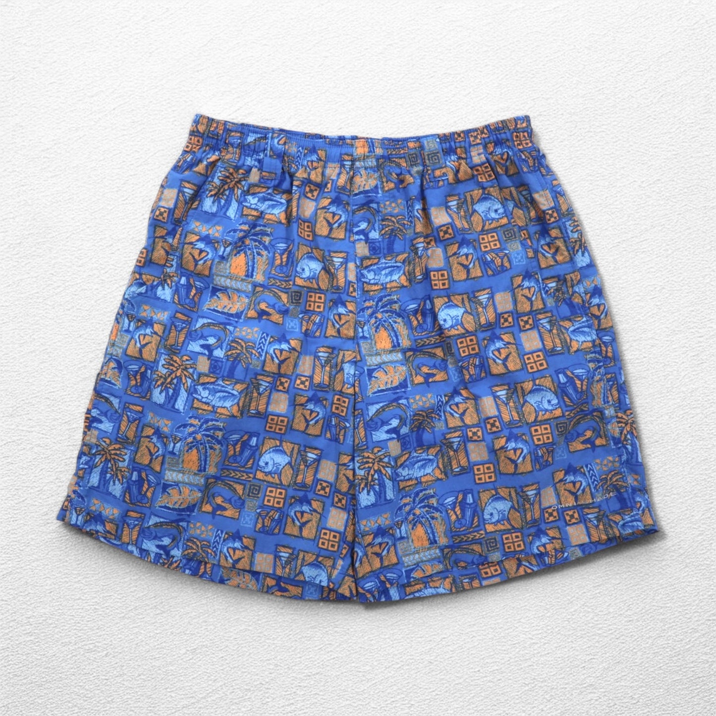 Columbia PFG 水陸両用 スーパーバックキャストウォーターショーツ ショートパンツ S ブルー 総柄 ナイロン FM1107