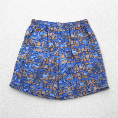 Columbia PFG 水陸両用 スーパーバックキャストウォーターショーツ ショートパンツ S ブルー 総柄 ナイロン FM1107