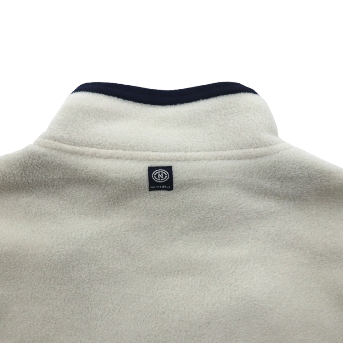 NAUTICA 90年代 ハーフジップ フリースジャケット M ホワイト Nautica Jeans Company