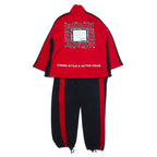 90s INFINITY SPORT Sweat Set Up Jersey FREE Red Cotton Drawcord
