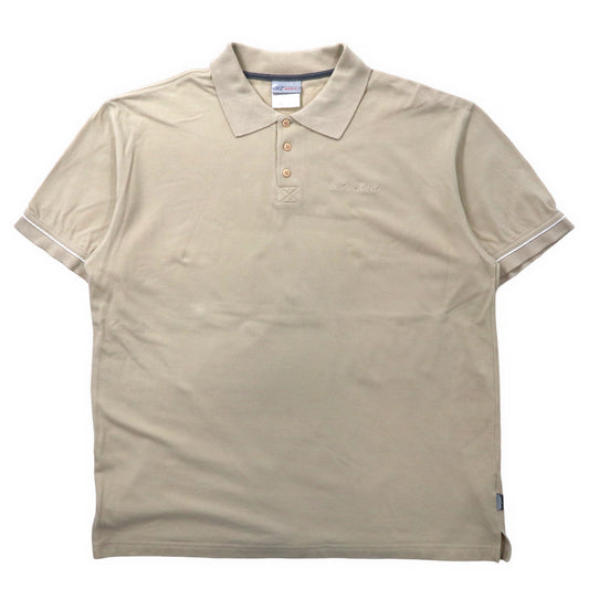 reebok ポロシャツ XL ベージュ コットン ワンポイントロゴ刺繍 ビッグサイズ