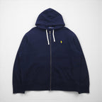 Polo Ralph Lauren リバースウィーブ ジップパーカー 2XL ネイビー スモールポニー刺繡 ビッグサイズ