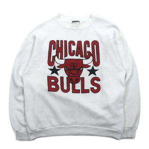 Vintage 90s USA Made Sweatshirt NBA CHICAGO BULLS 90年代 USA製 プリント スウェット L ホワイト シカゴブルズ