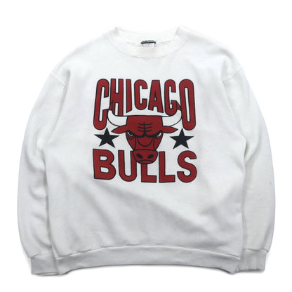 Vintage 90s USA Made Sweatshirt NBA CHICAGO BULLS 90s USA Made Print Sweatshirt L White Chicago Bulls