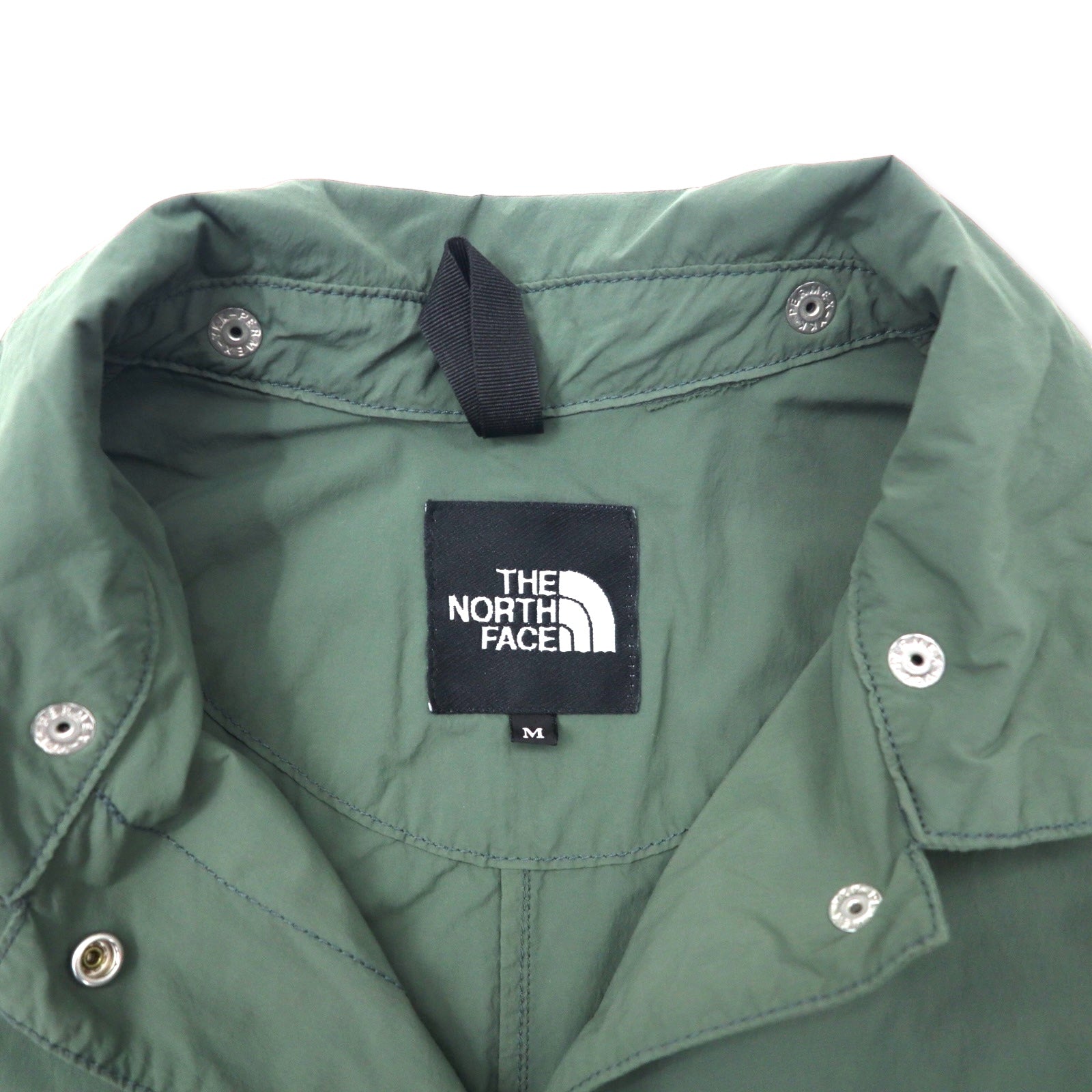 THE NORTH FACE Journeys Coat Stainless Steel Collar Coat M Khaki Nylon Snap Button Hood Detachable JOURNEYS TECH COAT NPW21767