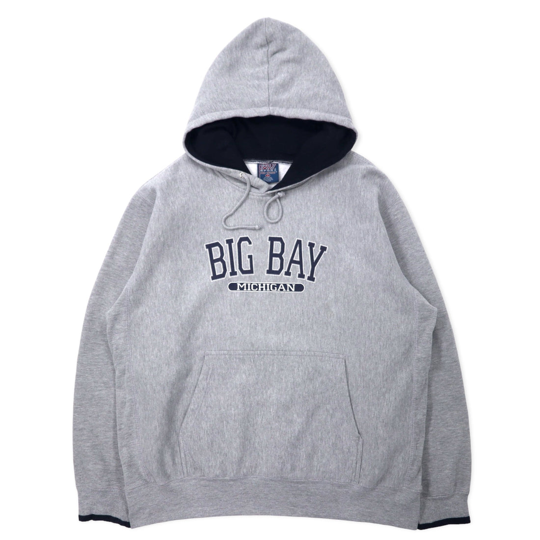日本然リトテ-古着オンライン-MV SPORT 90年代 リバースウィーブ パーカー XL グレー コットン 裏起毛 パキ綿 BIG BAY MICHIGAN カレッジプリント PRO-WEAVE ビッグサイズ-MV SPORT 90's Reverse Weave Hoodie XL Gray Cotton brushed lining Paki cotton BIG BAY MICHIGAN College Print PRO-WEAVE Big Size