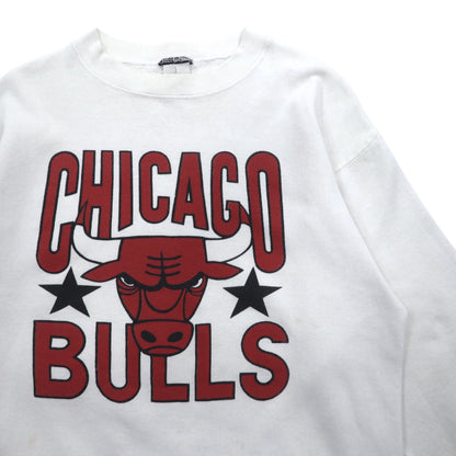 Vintage 90s USA Made Sweatshirt NBA CHICAGO BULLS 90s USA Made Print Sweatshirt L White Chicago Bulls