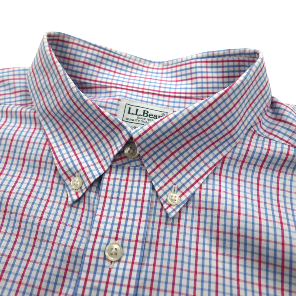L.L.Bean オックスフォード ボタンダウンシャツ XL ブルー トリコロール チェック ビッグサイズ 形態安定 262253