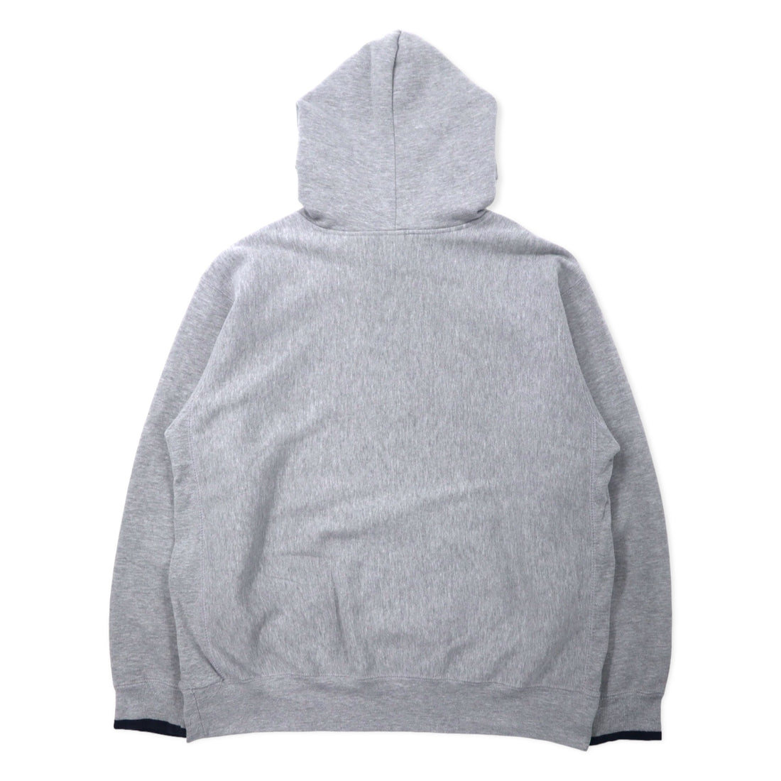 MV SPORT 90s Reverse Weave Hoodie XL Grey Cotton Fleece Lining Paki Cotton BIG BAY MICHIGAN College Print PRO-WEAVE Big Size