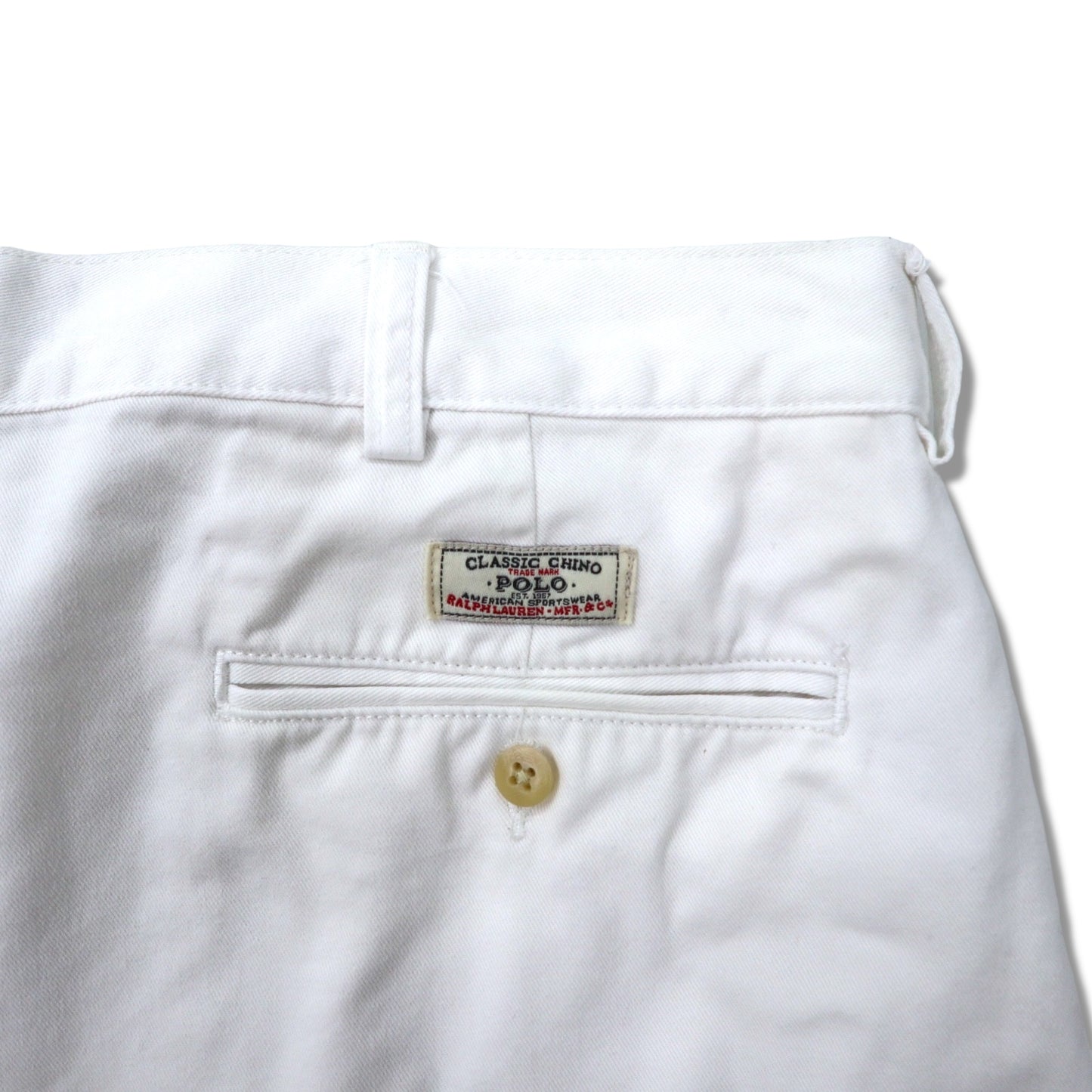 Polo by Ralph Lauren 90年代 ポロチノ 2タック ショートパンツ ハーフパンツ 38 ホワイト コットン TYLER SHORT