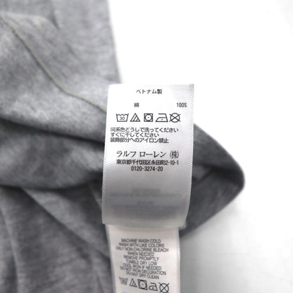 POLO RALPH LAUREN Logo Embroidered T-Shirt, Medium, Gray, Cotton, Stars and Stripes, USA, Small Pony Embroidery