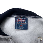 MV SPORT 90s Reverse Weave Hoodie XL Grey Cotton Fleece Lining Paki Cotton BIG BAY MICHIGAN College Print PRO-WEAVE Big Size