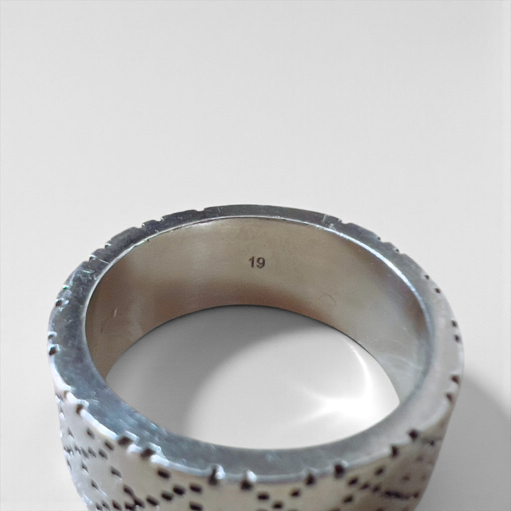 GUCCI イタリア製 シェリーライン リング 指輪 18号 シルバー 925 ウェブライン