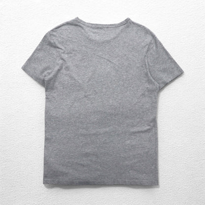 POLO RALPH LAUREN Logo Embroidered T-Shirt, Medium, Gray, Cotton, Stars and Stripes, USA, Small Pony Embroidery