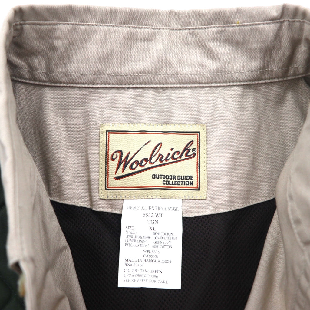 Woolrich 00年代 キルティング 切替 ハンティング シャツ XL ベージュ グリーン 胸ポケット OUTDOOR GUIDE COLLECTION 未使用品