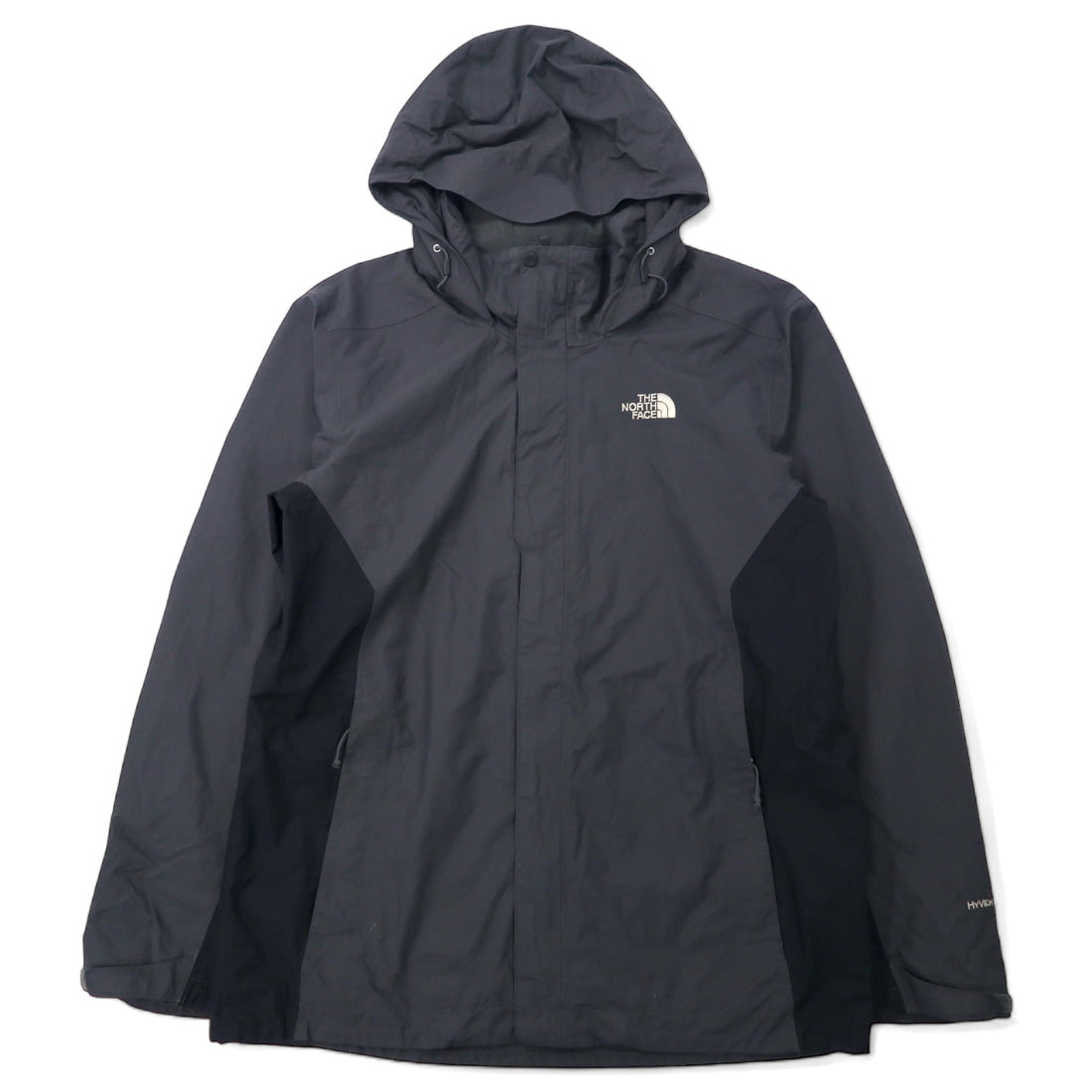 日本然リトテ-古着オンライン-THE NORTH FACE マウンテンパーカー L グレー ナイロン HYVENT 防水 透湿 ジップインジップ搭載 ダブルジップ US企画-THE NORTH FACE Mountain Hoodie L Gray Nylon HYVENT Waterproof Breathable Zip-in-Zip Double Zip US Planning