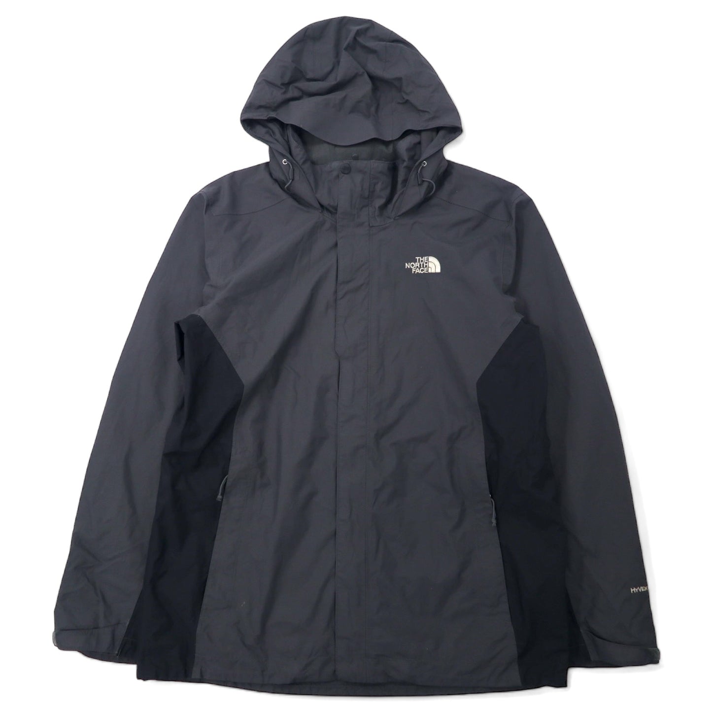 THE NORTH FACE マウンテンパーカー L グレー ナイロン HYVENT 防水 透湿 ジップインジップ搭載 ダブルジップ US企画