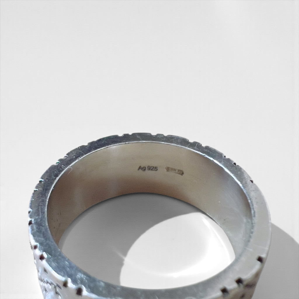 GUCCI イタリア製 シェリーライン リング 指輪 18号 シルバー 925 ウェブライン