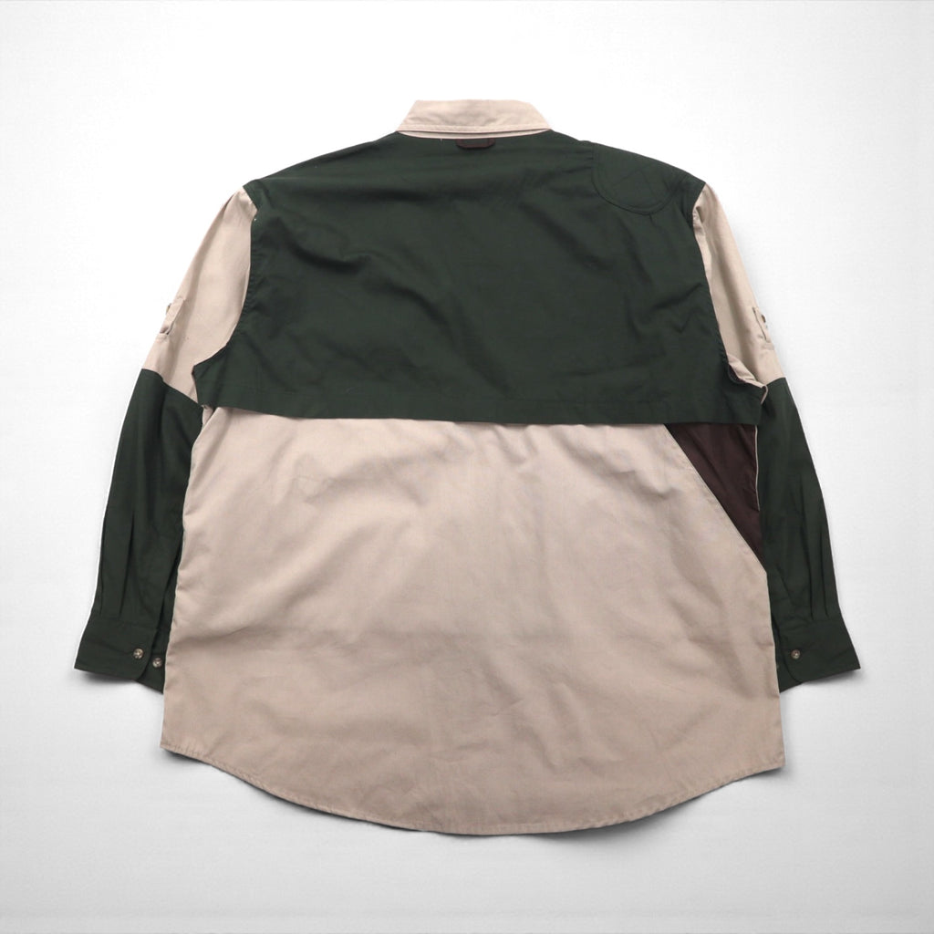 Woolrich 00年代 キルティング 切替 ハンティング シャツ XL ベージュ グリーン 胸ポケット OUTDOOR GUIDE COLLECTION 未使用品