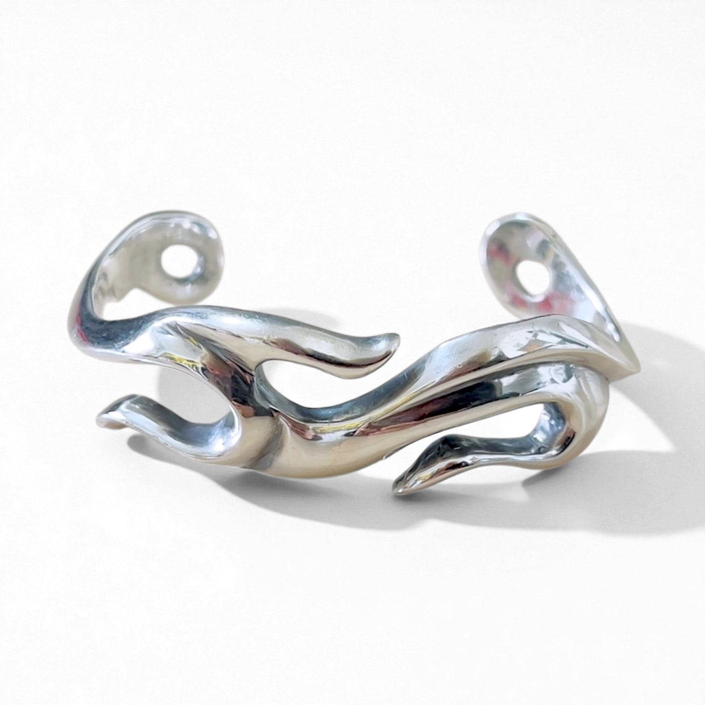 Vintage Sterling Silver Bangle Tribal Design トライバル バングル ファイヤーパターン ブレスレット SILVER 925 ネイティブ