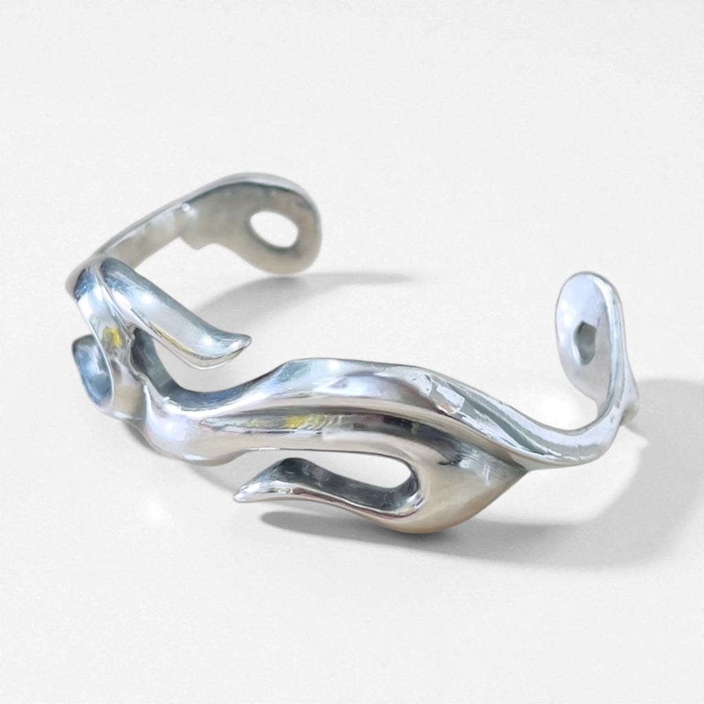 Vintage Sterling Silver Bangle Tribal Design トライバル バングル ファイヤーパターン ブレスレット SILVER 925 ネイティブ