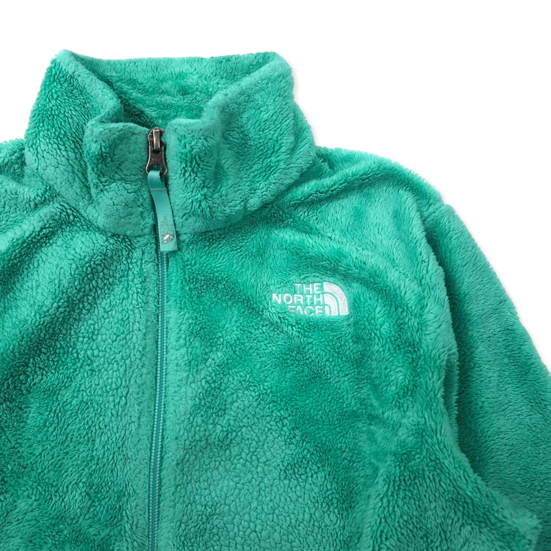THE NORTH FACE Sherpa Fleece Jacket L Green Polyester Logo Embroidery