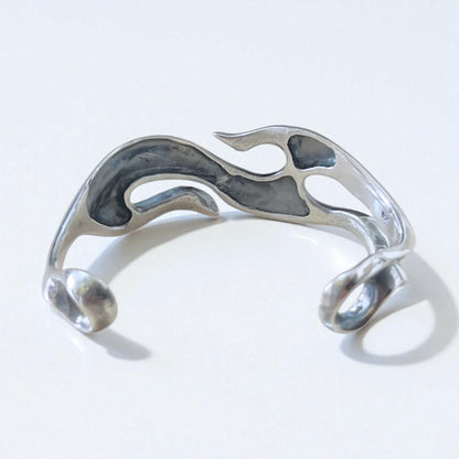 Vintage Sterling Silver Bangle Tribal Design トライバル バングル ファイヤーパターン ブレスレット SILVER 925 ネイティブ