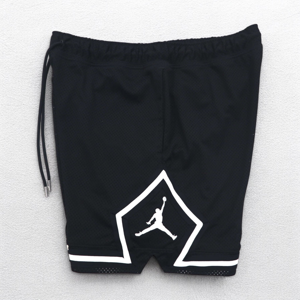 JORDAN BRAND ( NIKE ) ダイヤモンド メッシュ ショートパンツ ハーフパンツ L ブラック ゲームパンツ DM1367-010