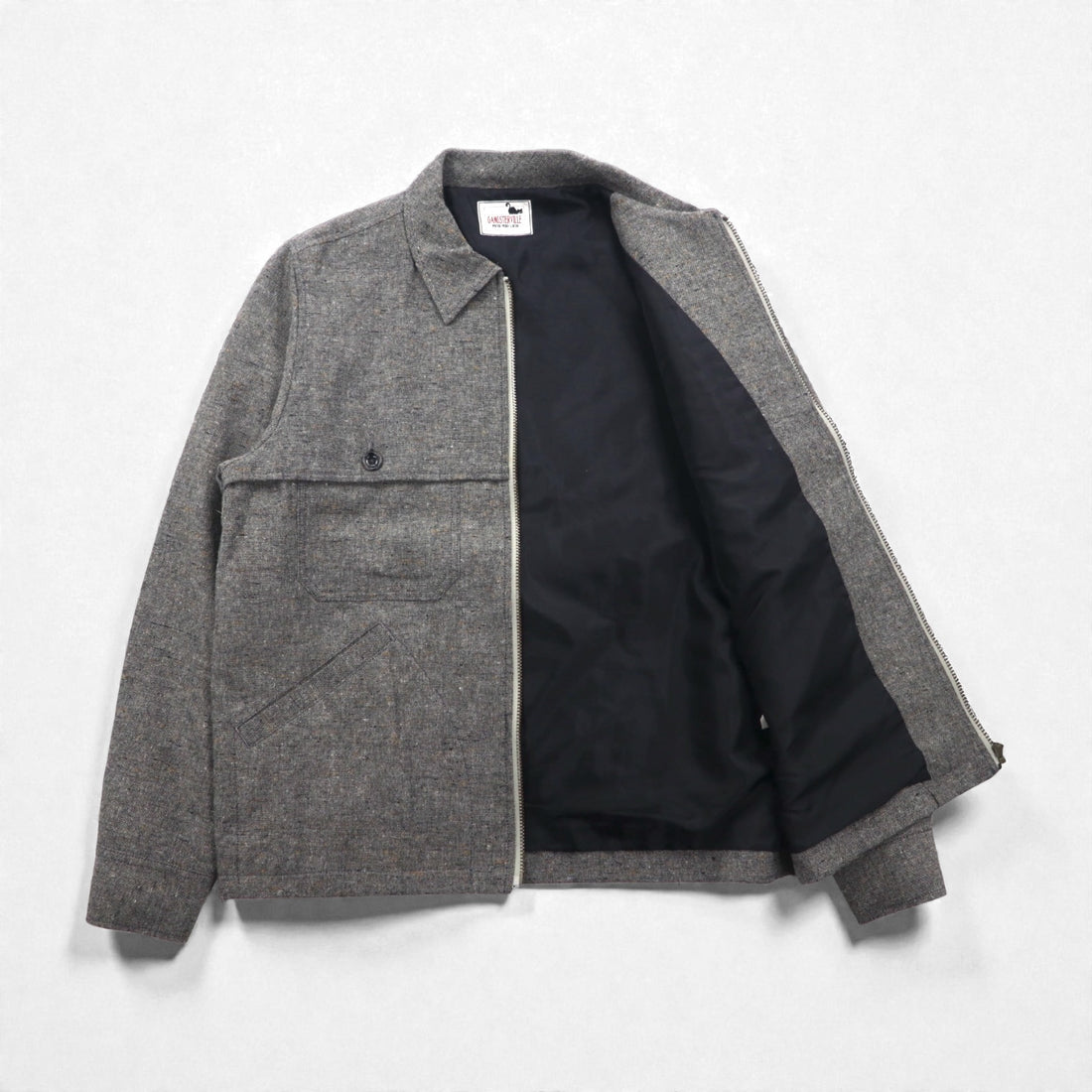 GANGSTERVILLE Made in Japan Zip-Up Harrington Jacket, Size Small, TIME KILLERS Embroidery, GSV-19-AW-16