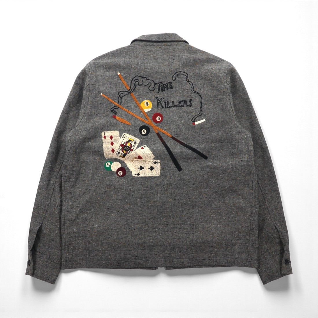 GANGSTERVILLE Made in Japan Zip-Up Harrington Jacket, Size Small, TIME KILLERS Embroidery, GSV-19-AW-16