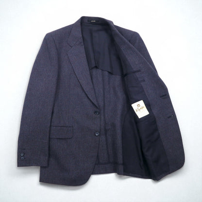 80s Japan Vintage 2-piece Suit Miyukilan 80年代 日本製 セットアップ スーツ M ネイビー ウール