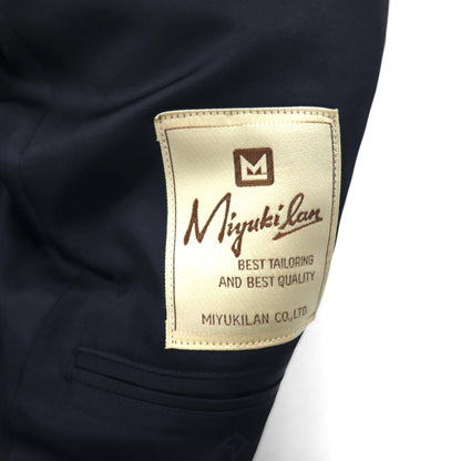 80s Japan Vintage 2-piece Suit Miyukilan 80年代 日本製 セットアップ スーツ M ネイビー ウール