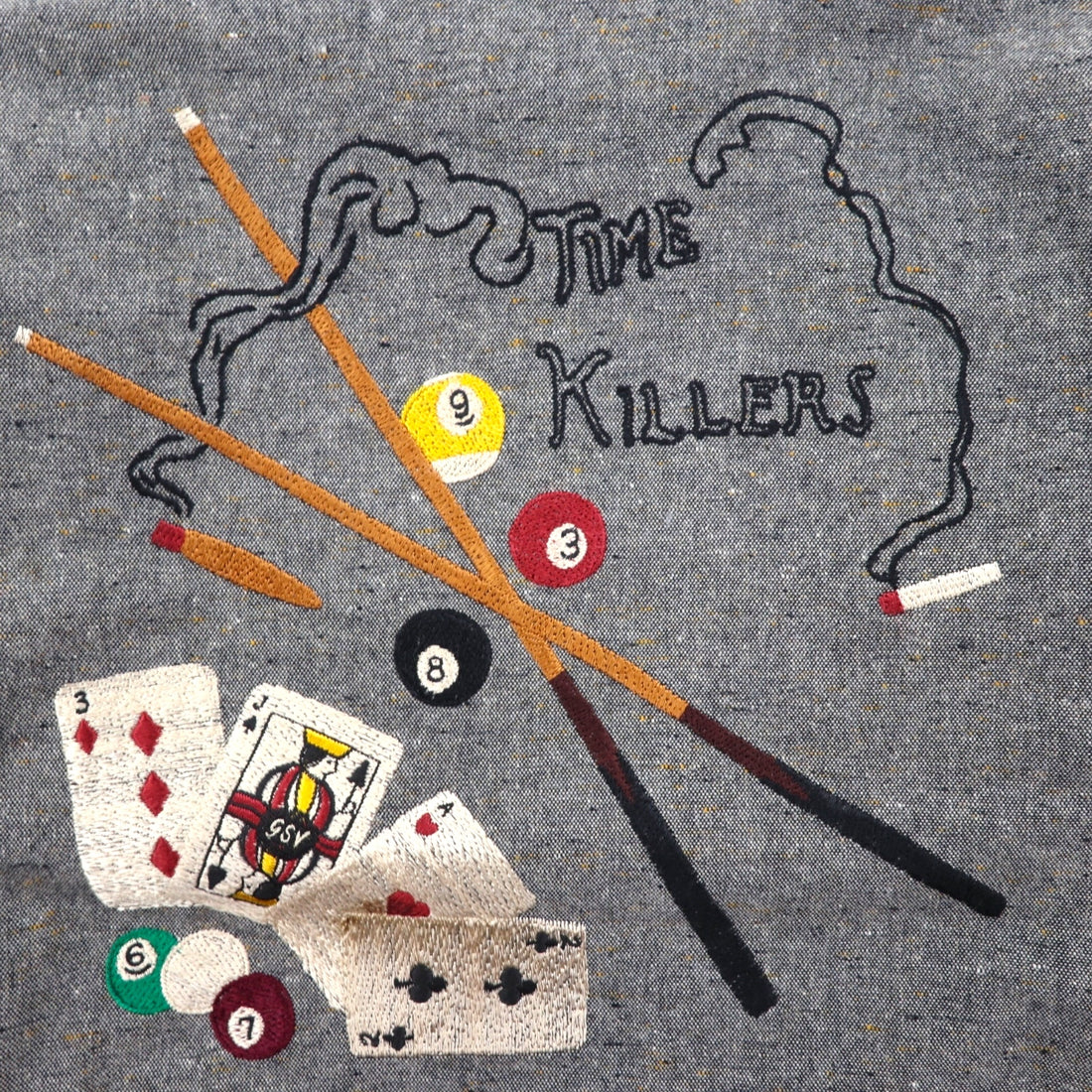 GANGSTERVILLE Made in Japan Zip-Up Harrington Jacket, Size Small, TIME KILLERS Embroidery, GSV-19-AW-16