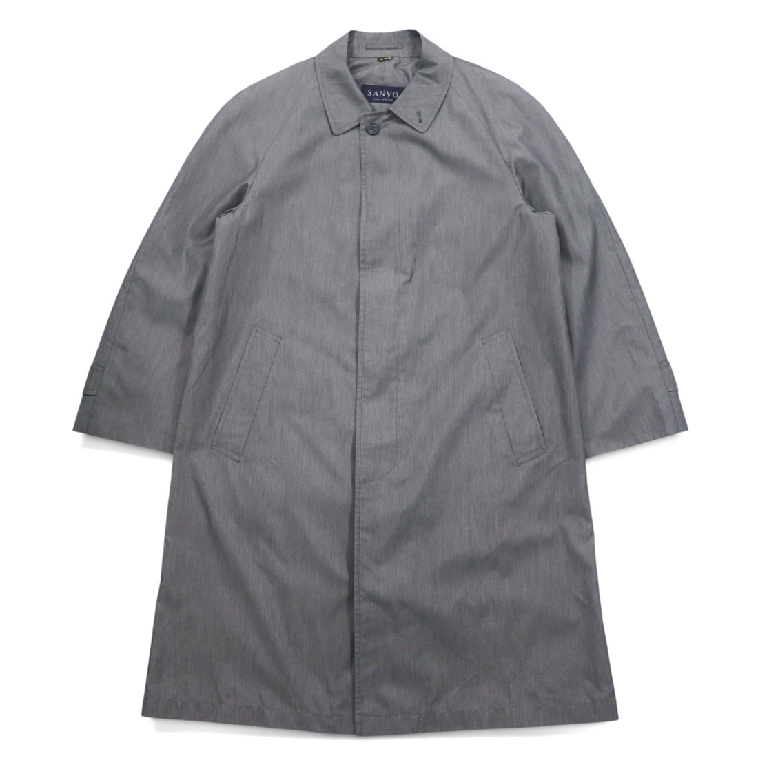Vintage 90s Japan Made SANYO Classic Trench Coat SANYO ステンカラーコート S グレー 日本製
