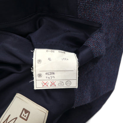 80s Japan Vintage 2-piece Suit Miyukilan 80年代 日本製 セットアップ スーツ M ネイビー ウール