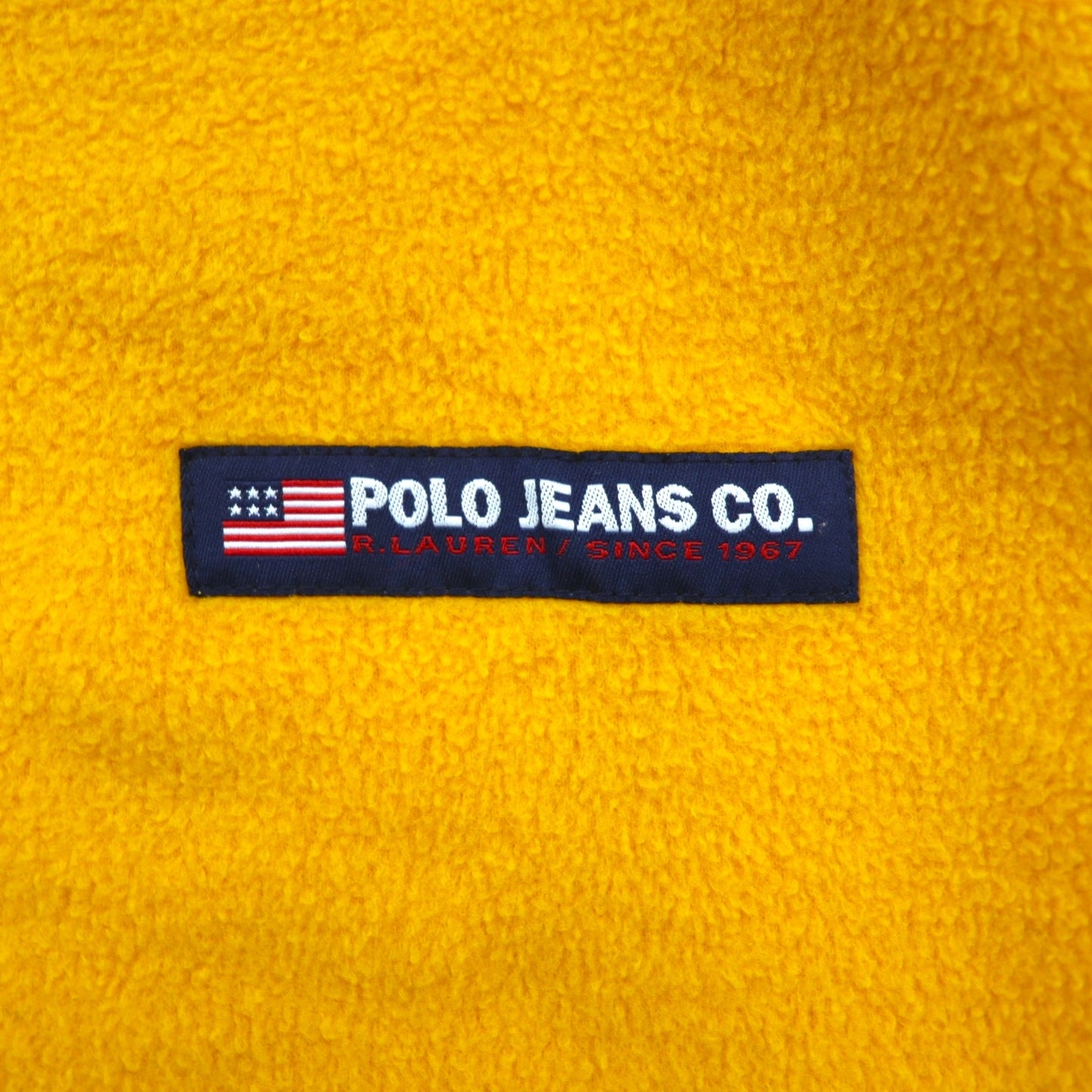 POLO JEANS CO Ralph Lauren 90年代 ハーフジップ フリースジャケット L イエロー カンガルーポケット