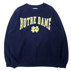 日本然リトテ-古着オンライン-CLASSIC SOFFE カレッジ プリント スウェット L ネイビー コットン パキ綿 NOTRE DAME-Classic Softe College Print Sweatshirt L Navy Cotton Paki Cotton Notre Dame