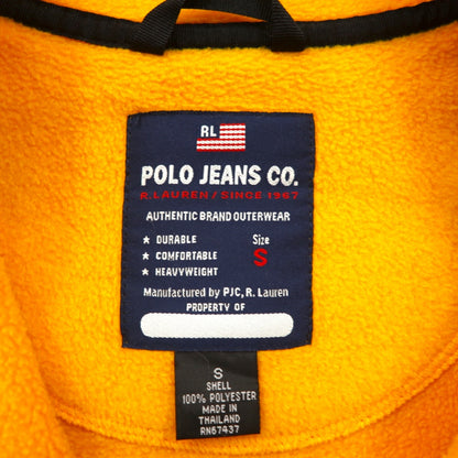 POLO JEANS CO Ralph Lauren 90年代 ハーフジップ フリースジャケット L イエロー カンガルーポケット