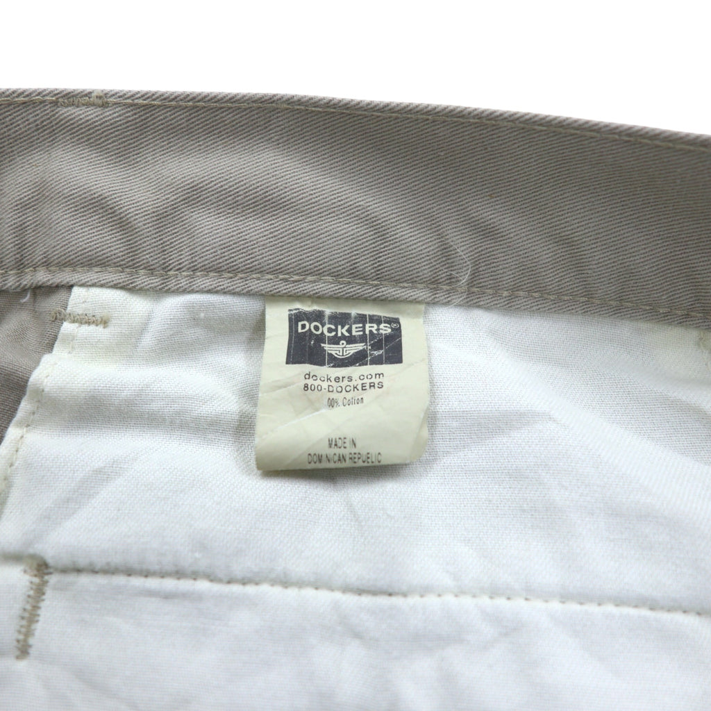 DOCKERS ( Levi's ) khakis 00年代 タック ワイド チノパンツ L ベージュ コットン