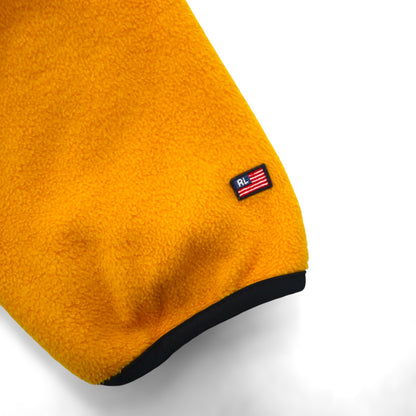 POLO JEANS CO Ralph Lauren 90年代 ハーフジップ フリースジャケット L イエロー カンガルーポケット