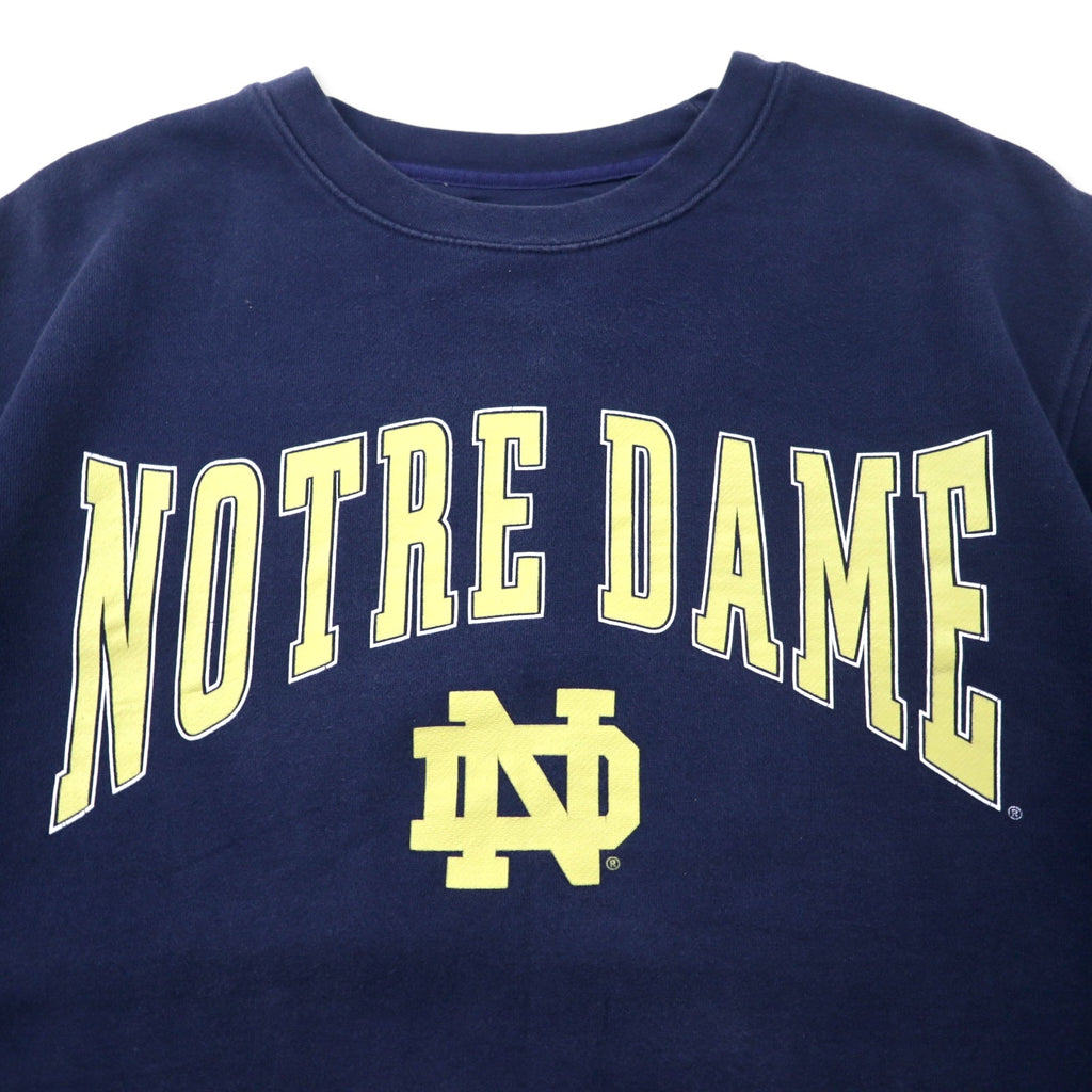 CLASSIC SOFFE カレッジ プリント スウェット L ネイビー コットン パキ綿 NOTRE DAME