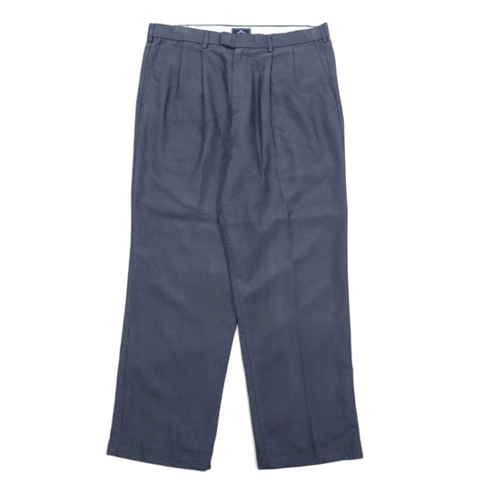 日本然リトテ-古着オンライン-DOCKERS リラックスフィット タック ワイド スラックスパンツ L ネイビー テンセル ポリエステル PLEATED RELAXED FIT-DOCKERS Relaxed Fit Tuck Wide Slacks Pants L Navy Tencel Polyester PLEATED RELAXED FIT