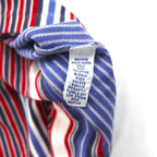 Polo by Ralph Lauren 90s USA made multi-stripe pique polo shirt XL white blue red small pony embroidery