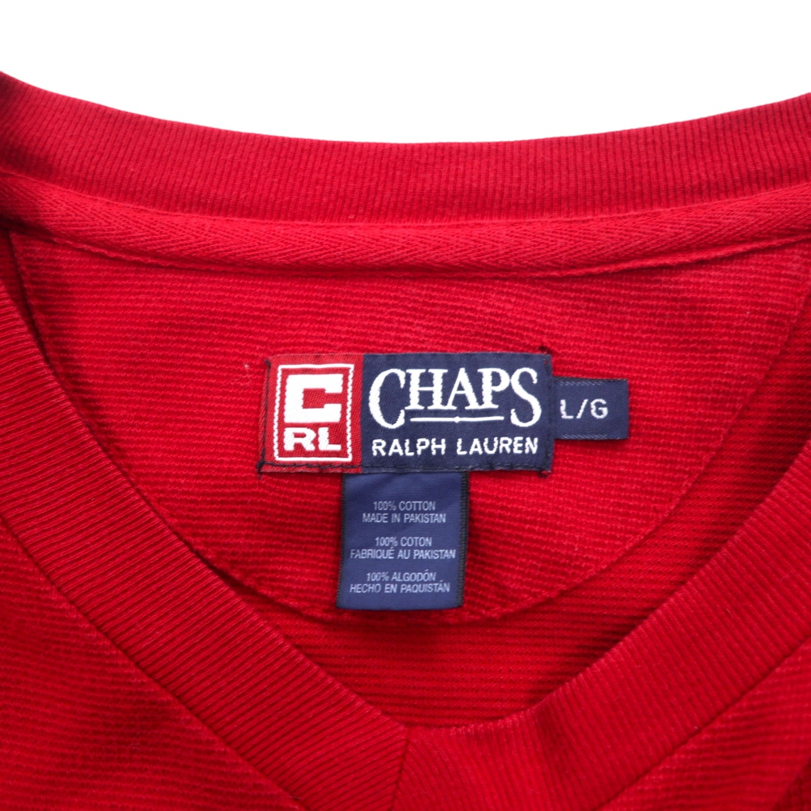 CHAPS RALPH LAUREN 90s Long Sleeve T-Shirt, Long T, L, Red, One