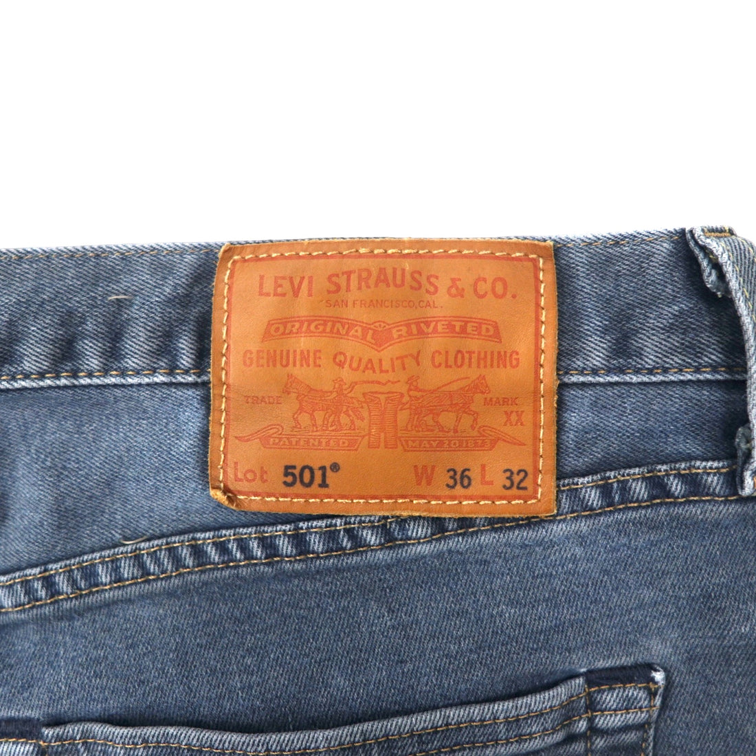 LEVI'S PREMIUM Big E 501 Denim Pants Size 36 Grey Cotton Button Fly Leather Patch 501-3140 Made in Poland