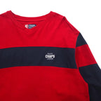 CHAPS RALPH LAUREN 90s Long Sleeve T-Shirt, Red, One Point Logo Embroidery
