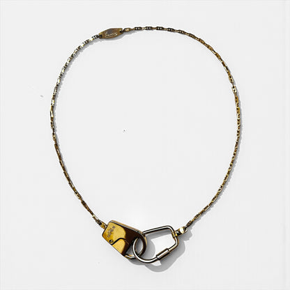 GUCCI 80年代 イタリア製 ヴィンテージ オールドグッチ 2WAY カラビナ ネックレス キーチェーン ゴールド ロック G.GUCCI