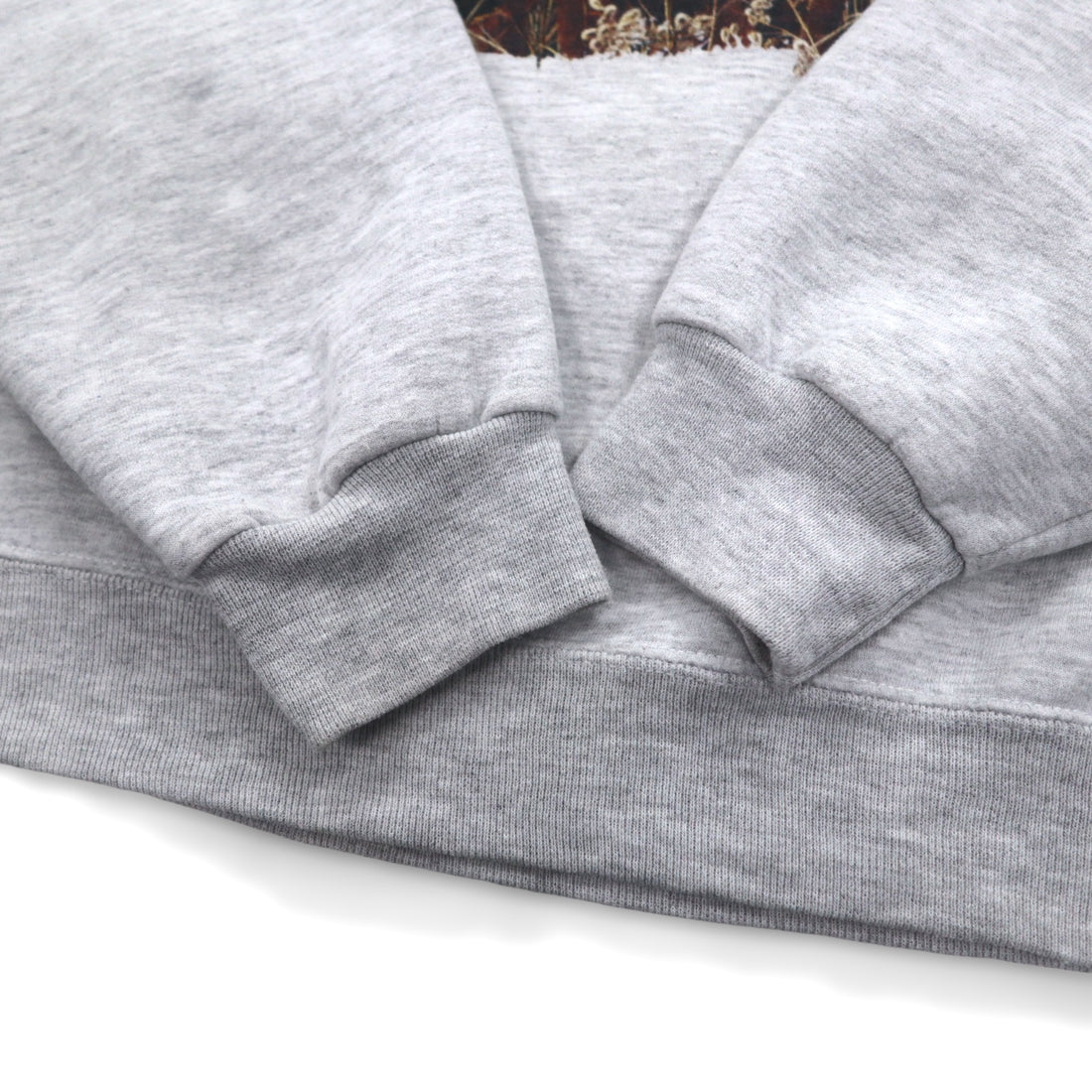 JERZEES Sweatshirt L Grey Animal Print Deer Cotton Polyester Fleece Lining