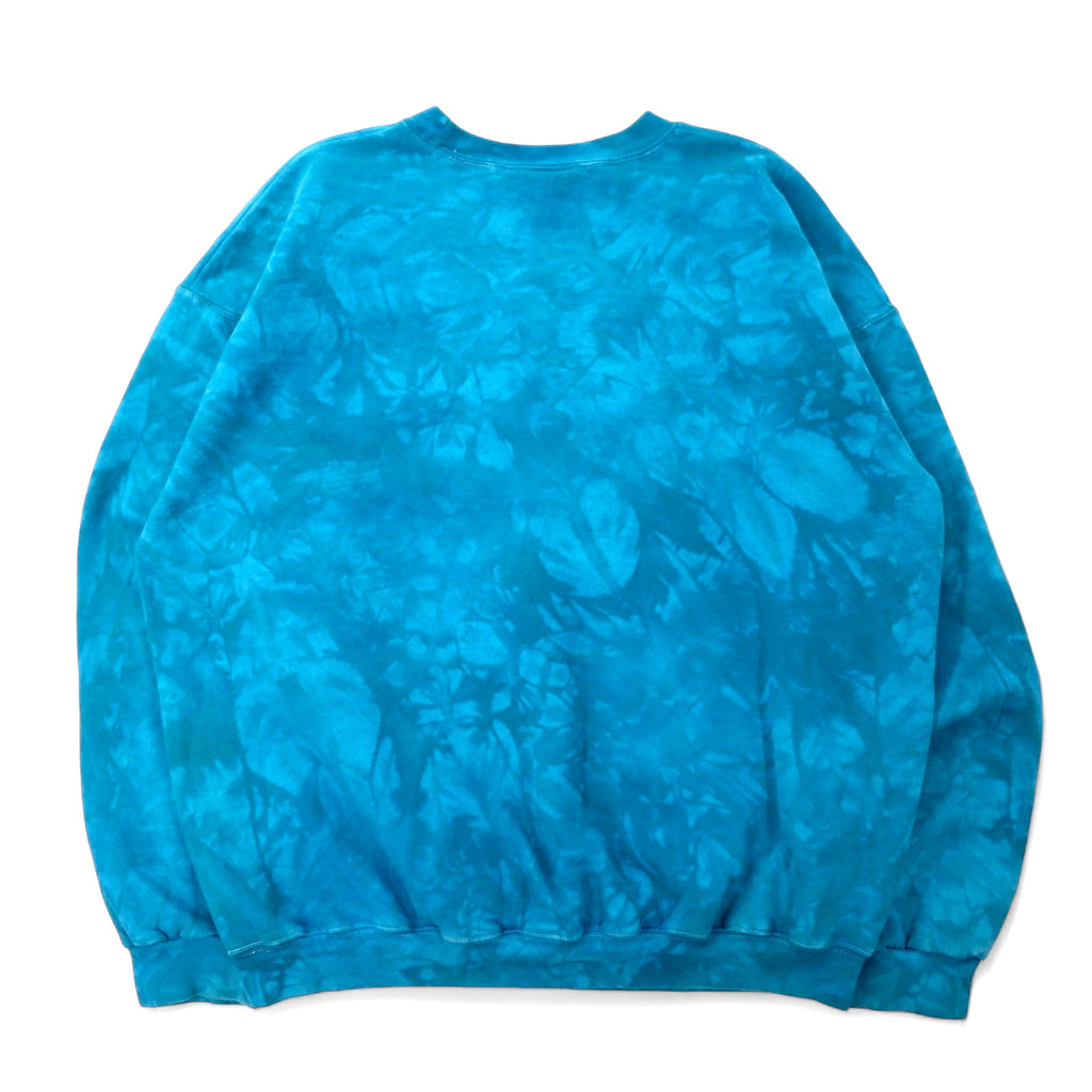 Hanes 90s Indian Print Sweatshirt, Large, Blue Tie-Dye Cotton Kokopelli
