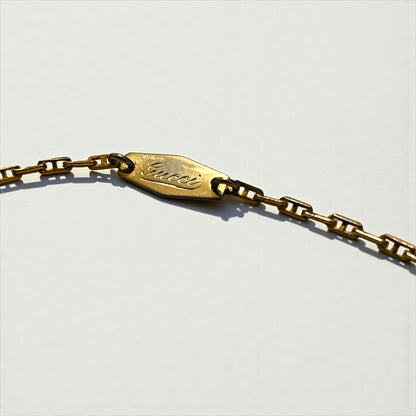 GUCCI 80年代 イタリア製 ヴィンテージ オールドグッチ 2WAY カラビナ ネックレス キーチェーン ゴールド ロック G.GUCCI